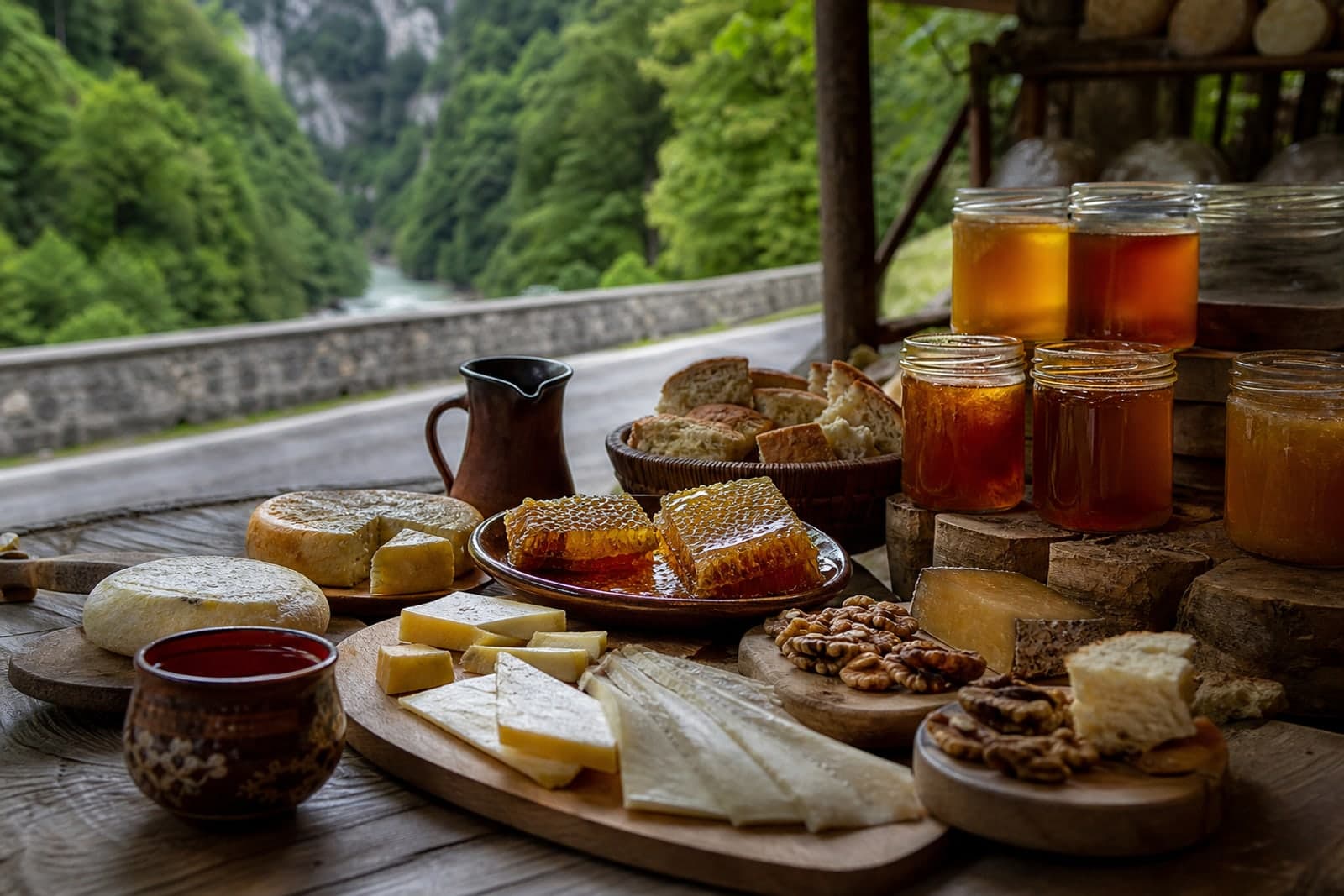 Cheese Farm on the Ritsa Road: Smoked Suluguni with a Mountain View