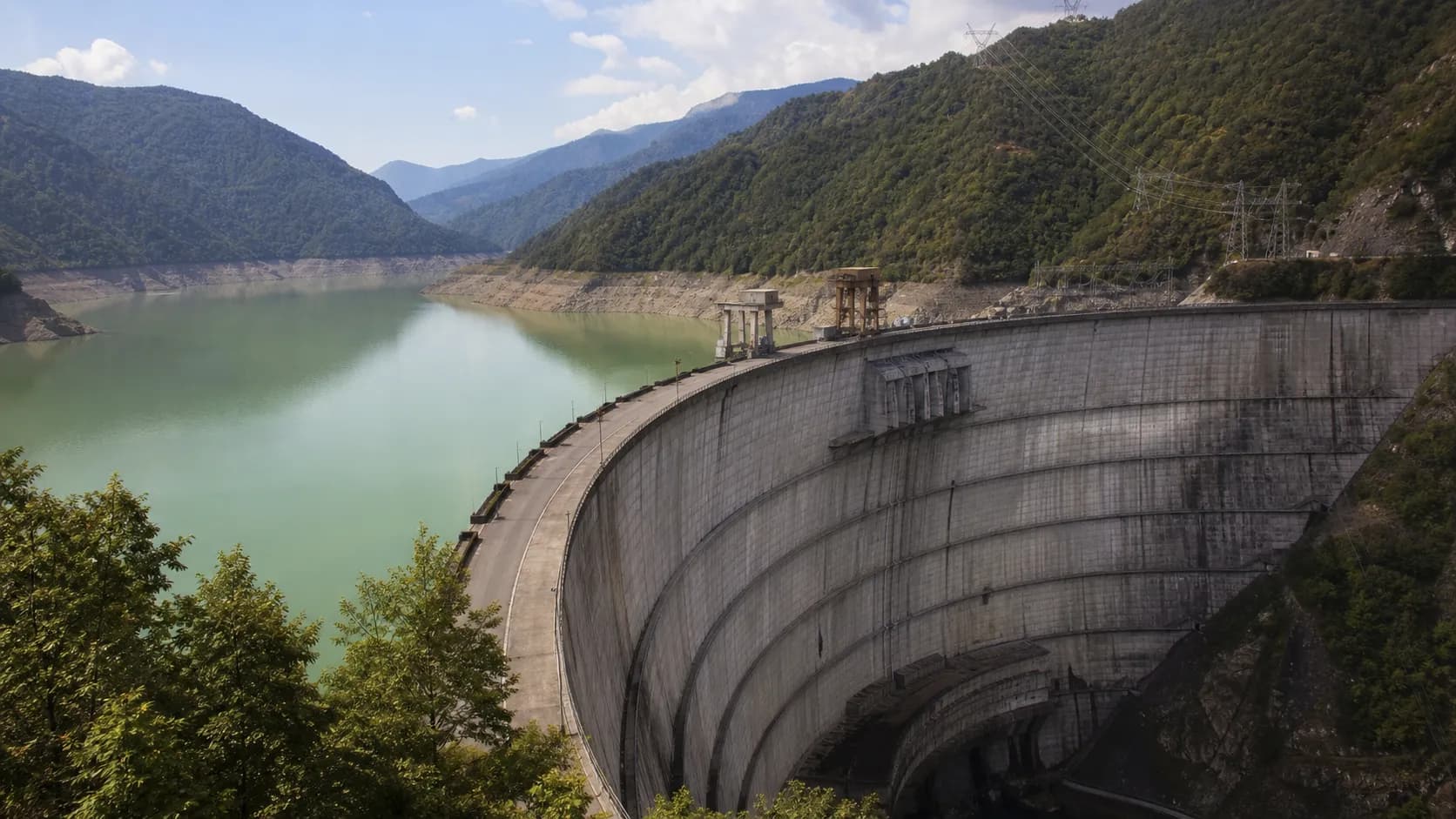 Inguri Dam Mountain Reservoir Arch